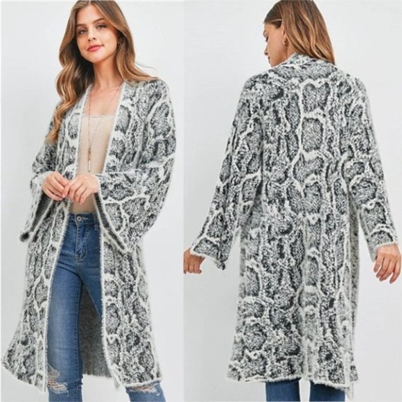 SO Soft Snake Print Long Cardigan - Picture 2 of 8